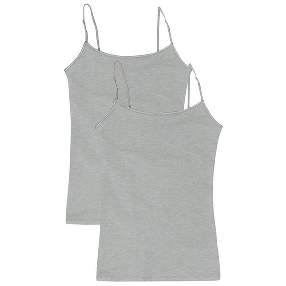 Juniors' Camisole Built-in Shelf Bra Adjustable Spaghetti Straps Tank Top 2 Pack or 4 Pack