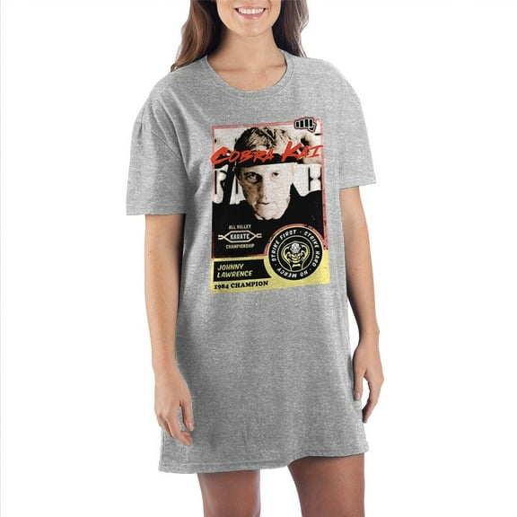 Juniors Cobra Kai TV Show All Valley Champ Grey Graphic Tee-Small