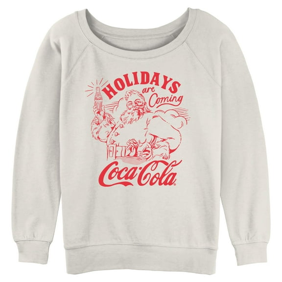 Juniors Coca Cola Classic Santa Holidays Are Coming Sweatshirt
