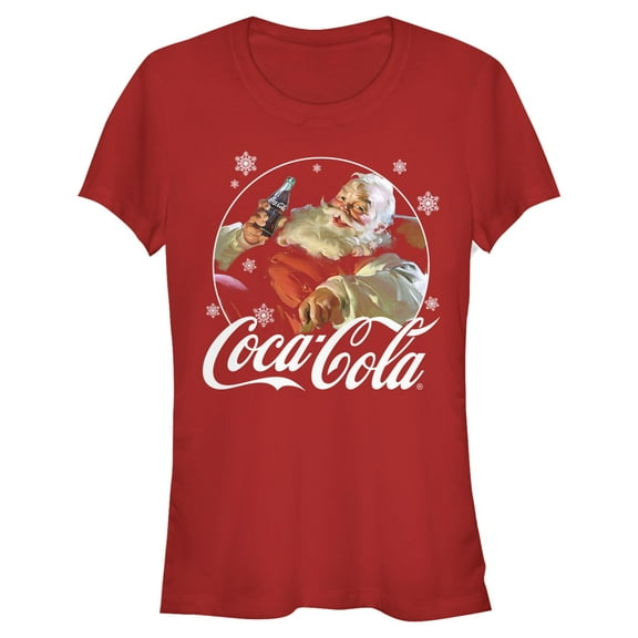 Juniors Coca Cola Santa Snow Cola T Shirt