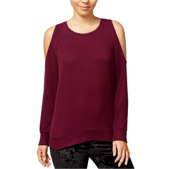 Juniors' Cold-Shoulder Cozy Sweatshirt Artisan Wine Red L