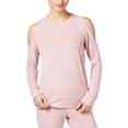 thumbnail image 1 of Juniors' Cold-Shoulder Cozy Sweatshirt Pink Soft Purple L, 1 of 1