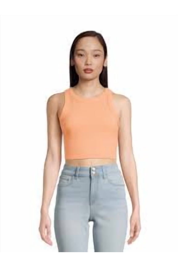 Juniors Crop Tank Top Size M Orange