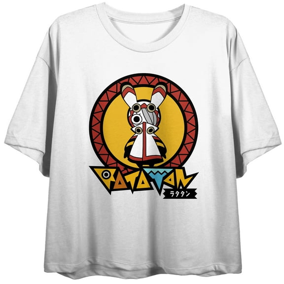 Ratatan PYOKORAPPA, Logo text on White Short Sleeve Adult Crop T-Shirt-Medium