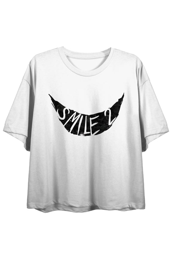 Smile Logo, Death of Me, Skye Riley Signature on White Short Sleeve Adult Crop T-Shirt-XS