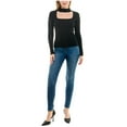 thumbnail image 1 of Crave Fame Womens Cutout Mock Turtleneck Pullover Sweater, Black, Medium, 1 of 1