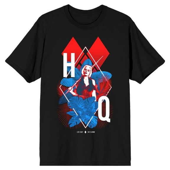 Juniors DC Comic Book Harley Quinn Diamonds Black Graphic Tee Shirt - M