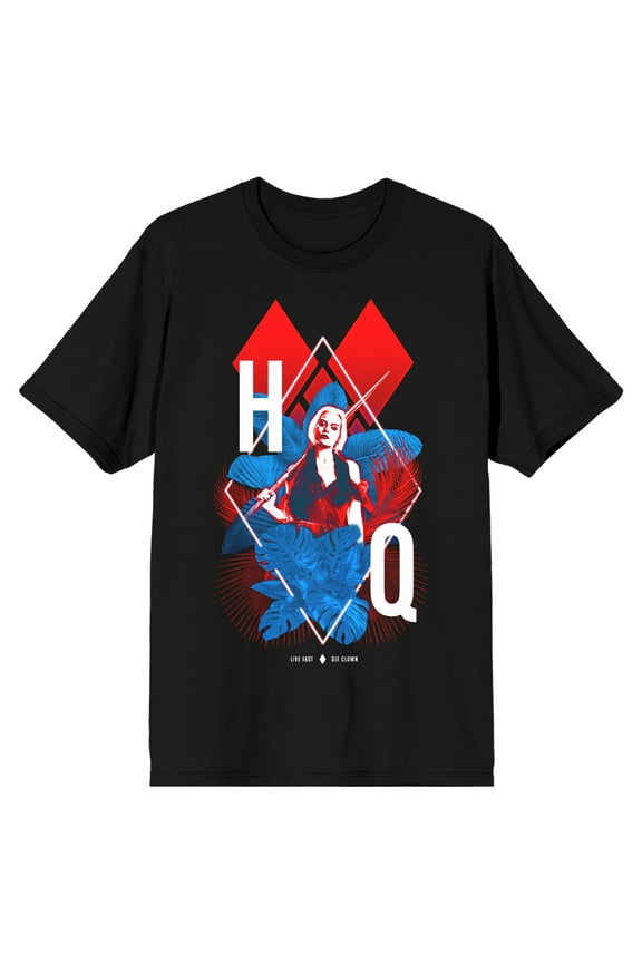 Juniors DC Comic Book Harley Quinn Diamonds Black Graphic Tee Shirt - M