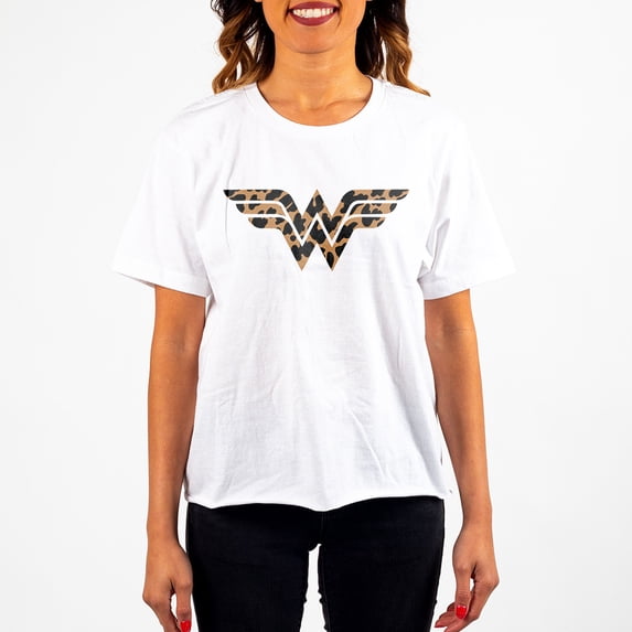 Juniors DC Comic Superhero Wonder Woman Logo White Graphic Tee-XL