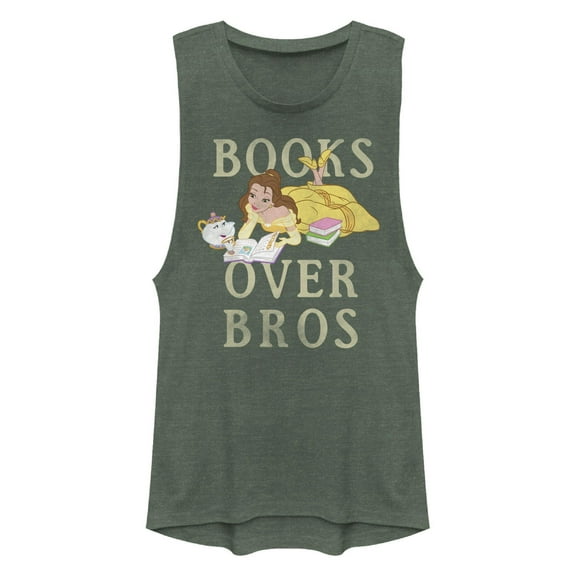 Junior's Beauty and the Beast Books Over Bros  Festival Muscle Graphic T-Shirt