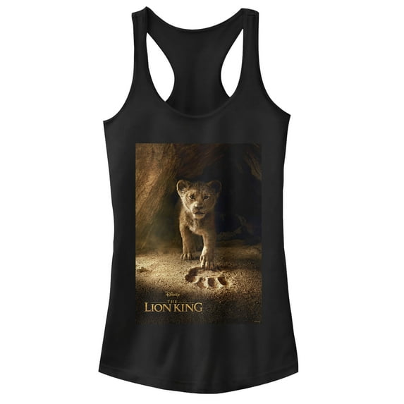 Junior's Lion King Simba Paw Movie Poster Racerback Tank Top Black Large