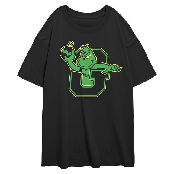 Juniors The Grinch Collegiate Grinch T Shirt