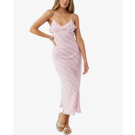 Juniors' Ellis Ruffled-Trim Maxi Dress Azalea M