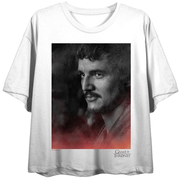 Game of Thrones TV Series Oberyn Photo on Black Short Sleeve Adult Crop T-Shirt-XS