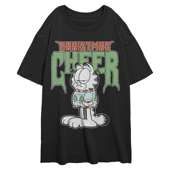 Juniors Garfield Christmas Cheer T Shirt