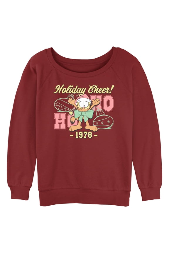 Juniors Garfield Varsity Christmas Holiday Cheer Sweatshirt