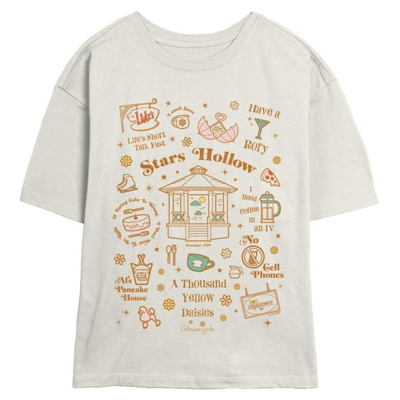 Juniors Gilmore Girls Stars Hollow Jumble T Shirt