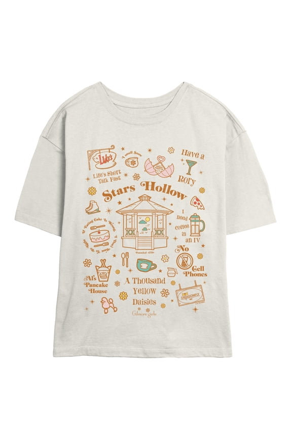 Juniors Gilmore Girls Stars Hollow Jumble T Shirt
