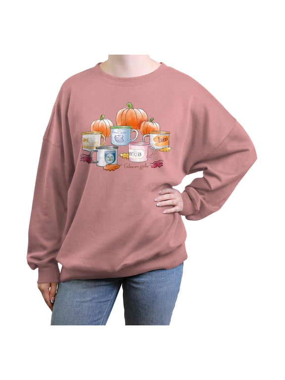Juniors Gilmore Girls Watercolor Mugs Sweatshirt
