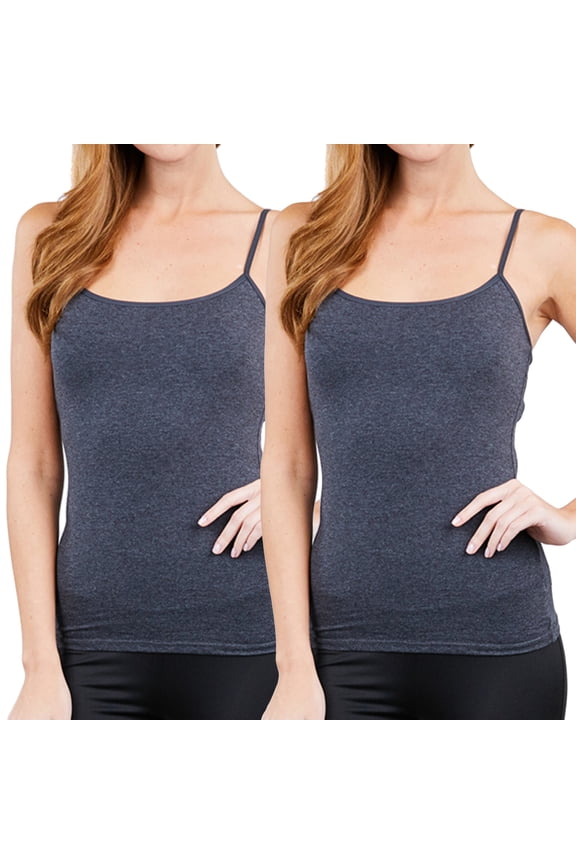 Juniors & Girls Basic Adjustable Spaghetti Strap Cropped Camisole Tank Top with Inner Shelf Bra