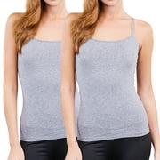 Juniors & Girls Basic Adjustable Spaghetti Strap Cropped Camisole Tank Top with Inner Shelf Bra