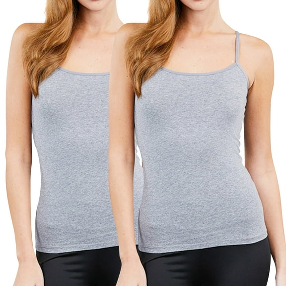 Juniors & Girls Basic Adjustable Spaghetti Strap Cropped Camisole Tank Top with Inner Shelf Bra