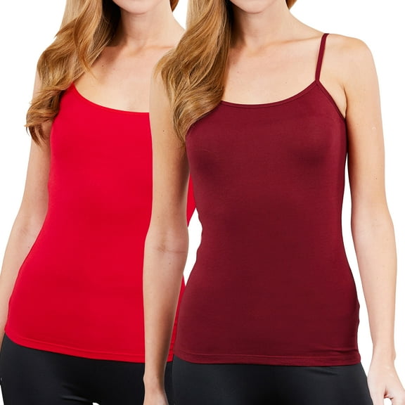 Juniors & Girls Basic Adjustable Spaghetti Strap Cropped Camisole Tank Top with Inner Shelf Bra