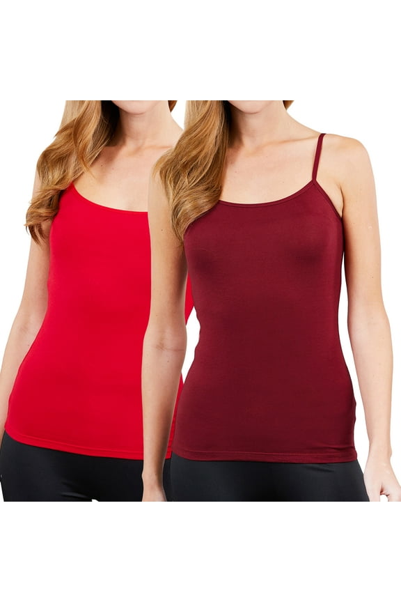 Juniors & Girls Basic Adjustable Spaghetti Strap Cropped Camisole Tank Top with Inner Shelf Bra