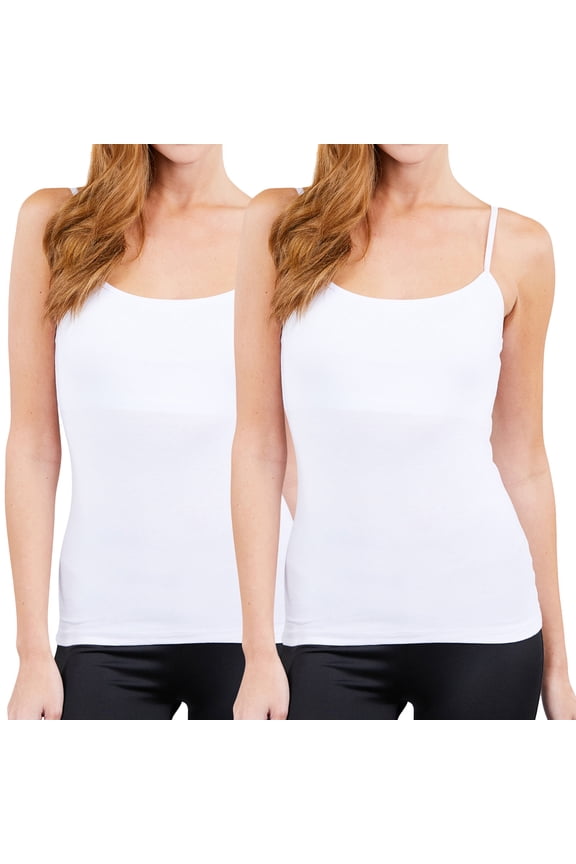 Juniors & Girls Basic Adjustable Spaghetti Strap Cropped Camisole Tank Top with Inner Shelf Bra