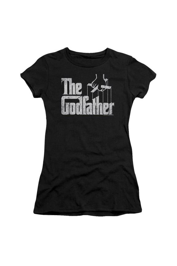 Juniors: Godfather- Logo Apparel Womens T-Shirts - Black