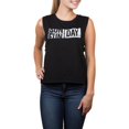 thumbnail image 1 of Juniors' Graphic Muscle Tank w/Open Side Criss-Cross Detail, 1 of 1
