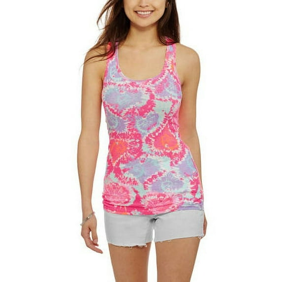Juniors Graphic Racerback Ribbed Tank