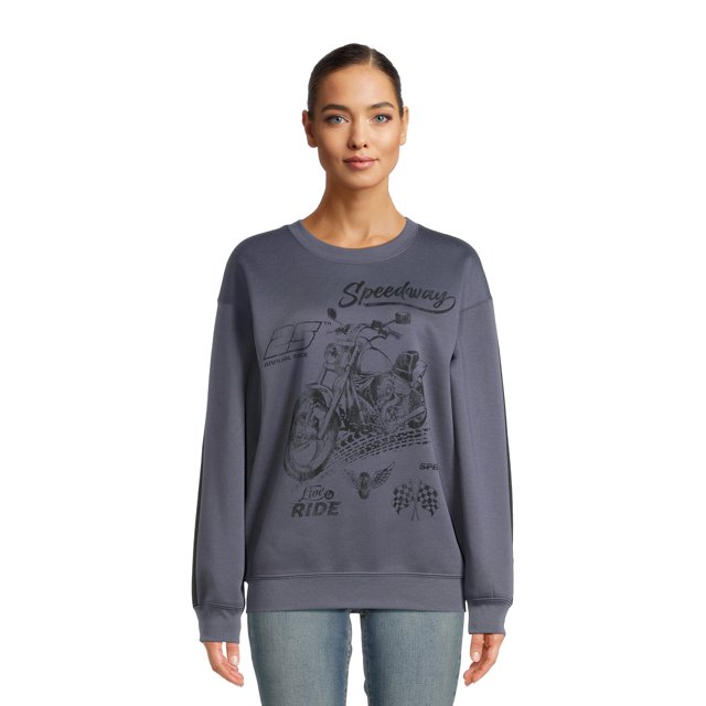 Juniors’ Graphic Sweatshirt with Long Sleeves, Sizes XSXXXL