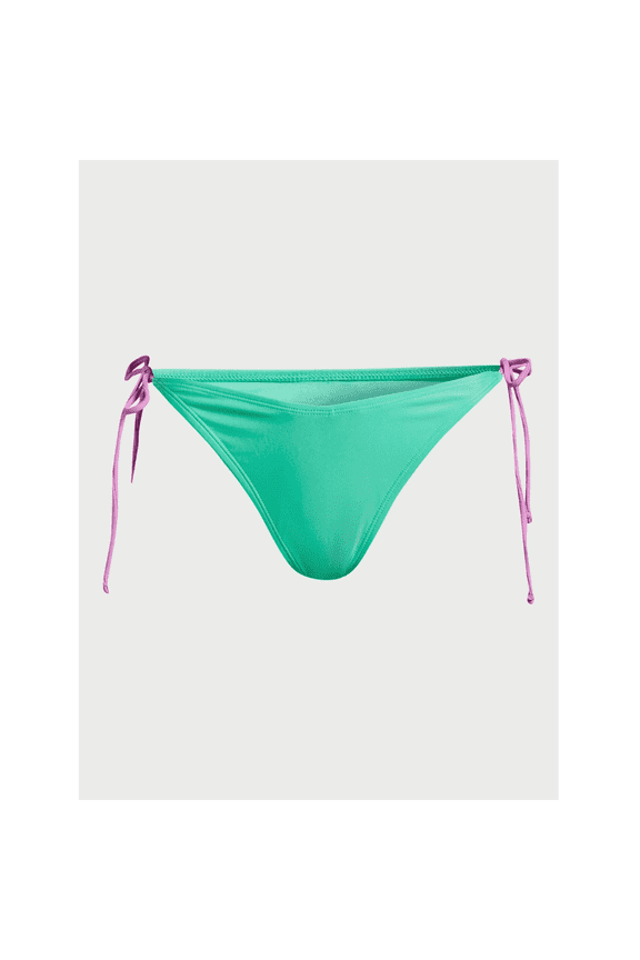 Juniors Green Teal String Bikini Bottoms Tie Side Swimwear, Size Medium (79)