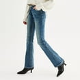 thumbnail image 1 of Juniors' Harper & Ivy Rhinestone Pocket Flare Jeans Color: Blue Size: 15, 1 of 4