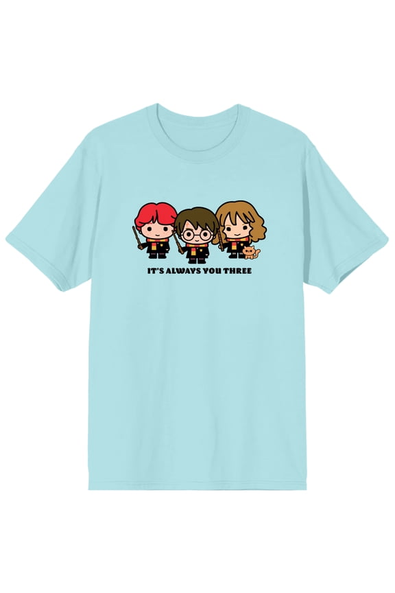 Juniors Harry Potter Chibi Characters Group Celadon Short Sleeve Graphic Tee Shirt-XL
