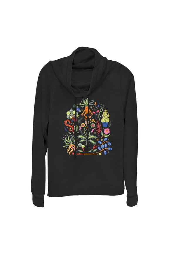 Juniors Harry Potter Herbology Collage Cowl Neck Sweatshirt