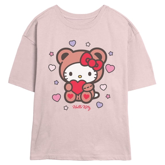 Juniors Hello Kitty Cute Valentine Bear T Shirt