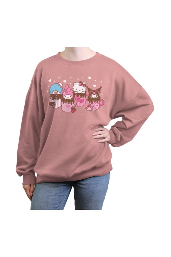 Juniors Hello Kitty Lovely Mug Friends Sweatshirt