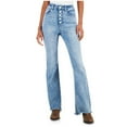 thumbnail image 1 of Tinseltown Womens Button Front Flared Jeans, Blue, Juniors, 11, 1 of 1