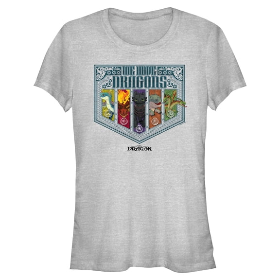 Juniors How to Train Your Dragon We Have Dragons Emblem T Shirt