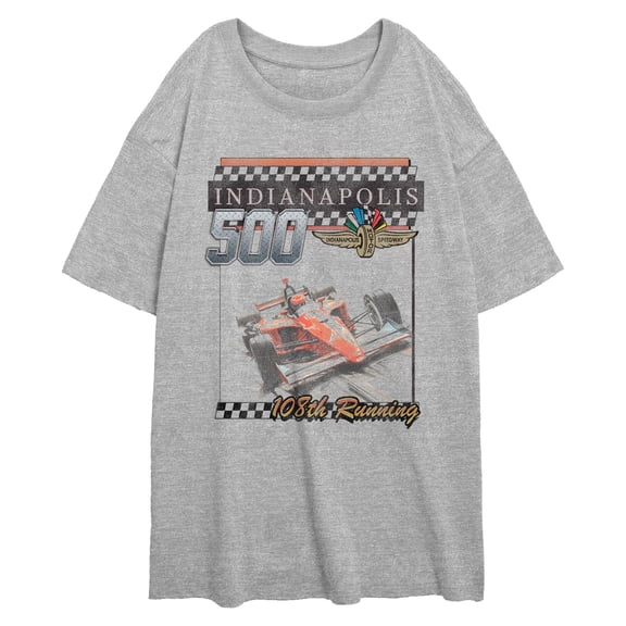 Juniors Indy 500 Distressed 108th Running Poster T Shirt