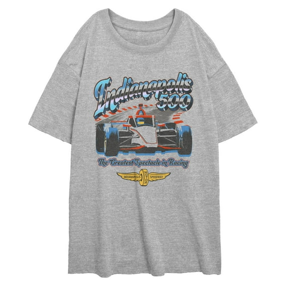 Juniors Indy 500 The Greatest Spectacle in Racing Chrome Logo T Shirt