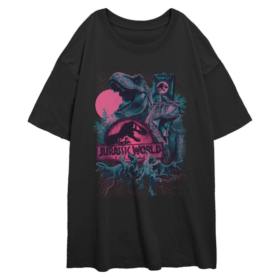 Juniors Jurassic Park: Dominion Artistic Neon Logo T Shirt