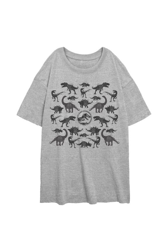 Juniors Jurassic World Broken Dino Pattern T Shirt