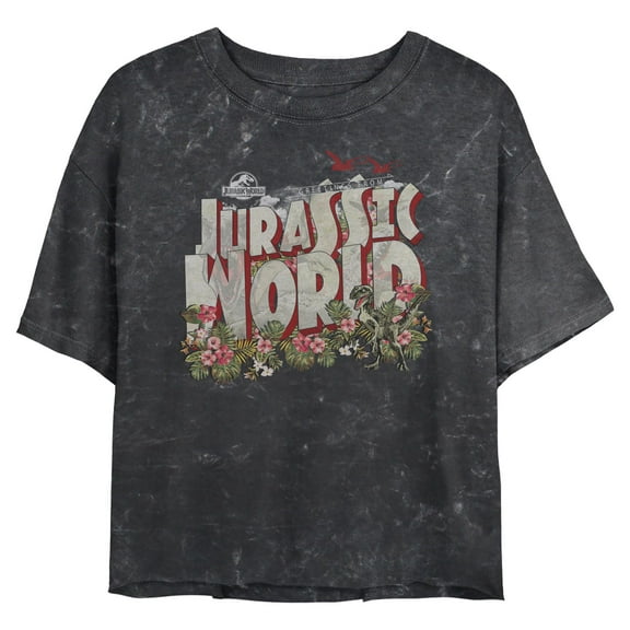 Juniors Jurassic World Greetings From Flower T Shirt