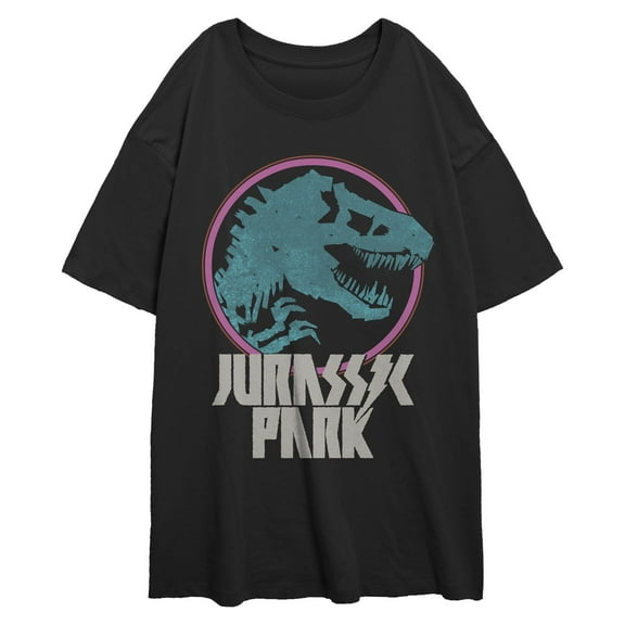 Juniors Jurassic World Neon Dino Badge T Shirt