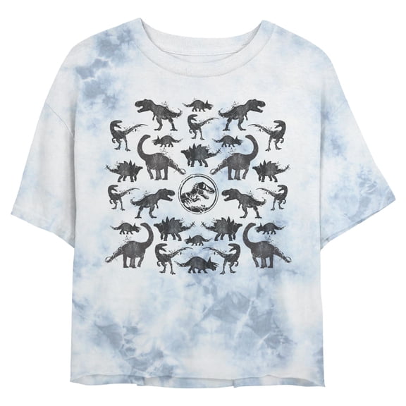 Juniors Jurassic World Shattered Ink Logo T Shirt
