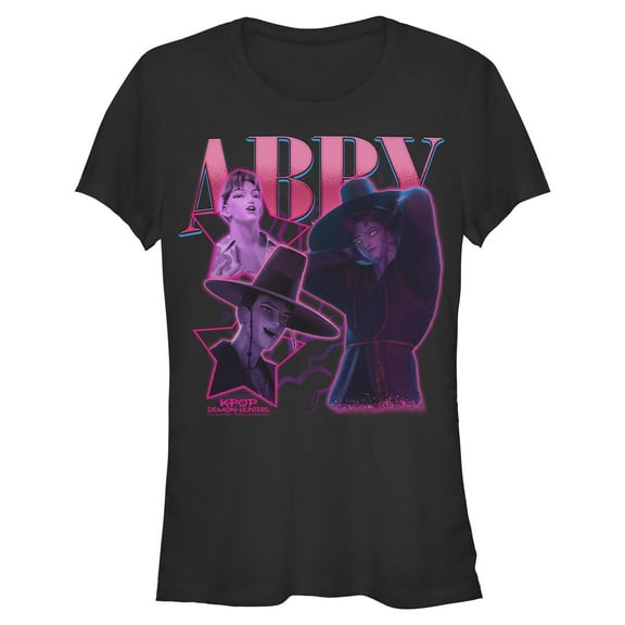 Juniors KPop Demon Hunters Abby Saja Collage T Shirt