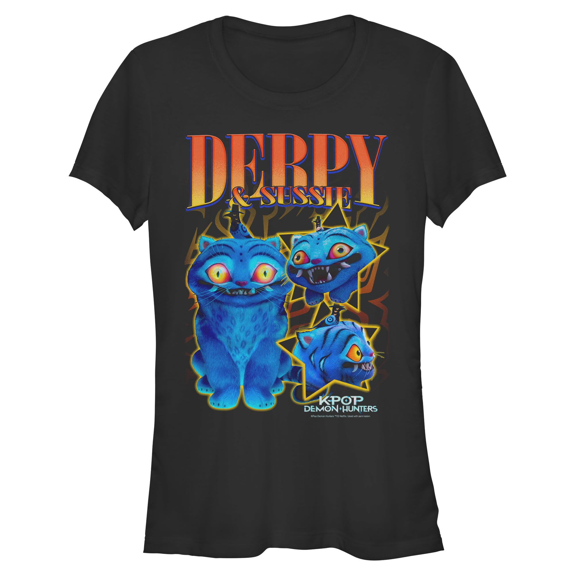 Sussie T Juniors KPop Demon Hunters Derpy and Sussie Friends T Shirt - Walmart.com